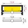FRITILA profil Přisazený profil pro LED pásky, materiál hliník, povrch černý, max šířka LED pásků w=12mm, rozměry 6,6x14,4mm, l=4000mm náhled 8