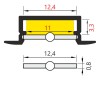 FILAGO profil Vestavný, zápustný profil pro LED pásky, materiál hliník, povrch černý, max šířka LED pásků w=12mm, rozměry 6,6x21,3mm, l=2000mm náhled 8