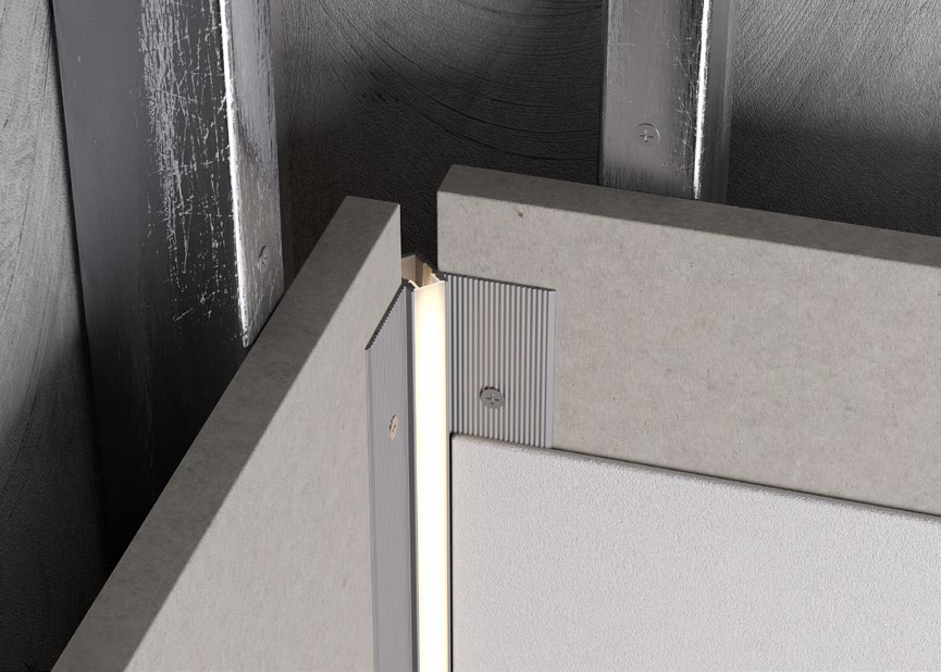 Rohový LED profil pro vnitřní hranu rohu