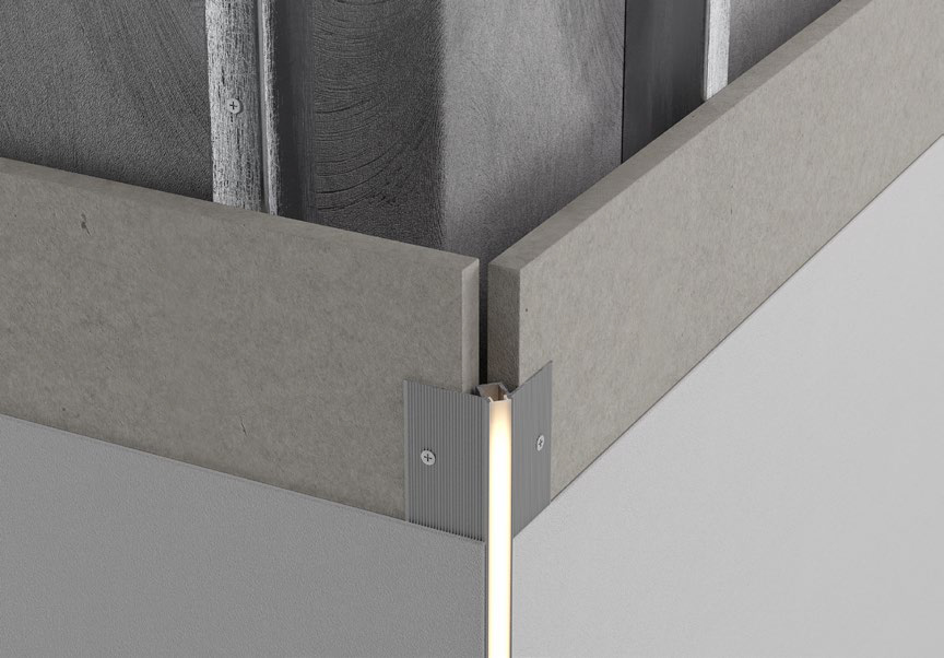 Rohový LED profil pro osvětlení vnitřní hrany rohu